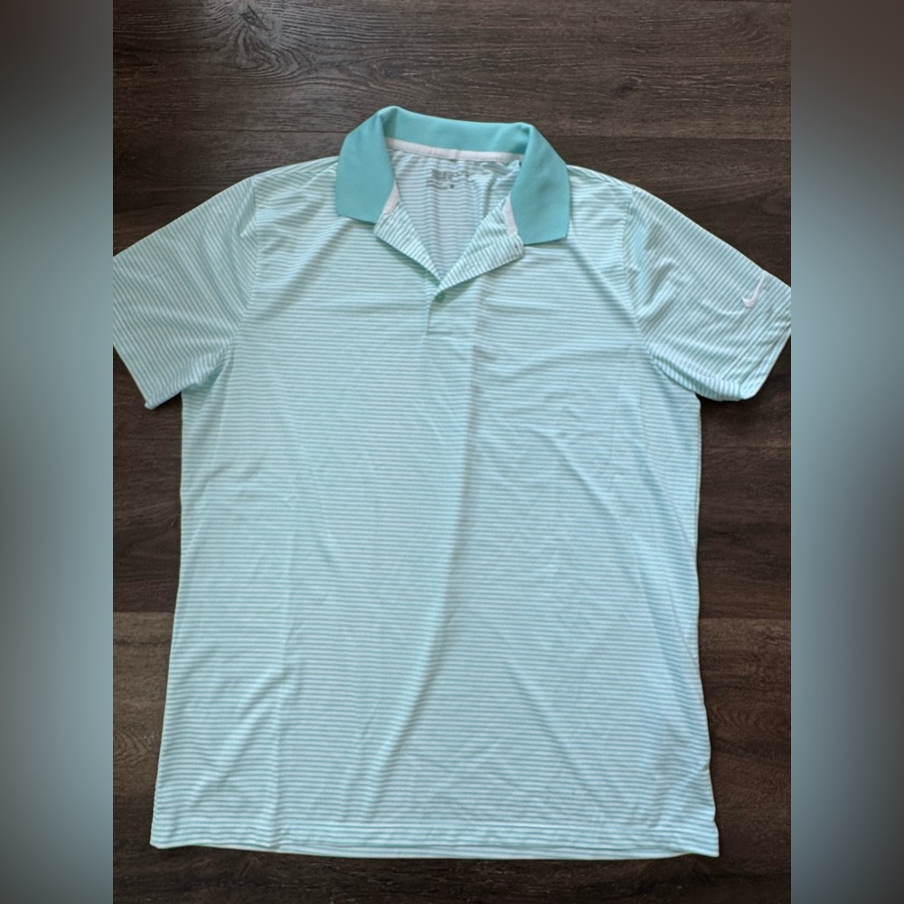 Nike Light Aqua Striped Polo Shirt